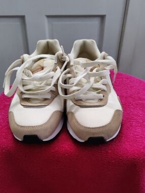 Nike Beige and White Women's Athletic Sneakers